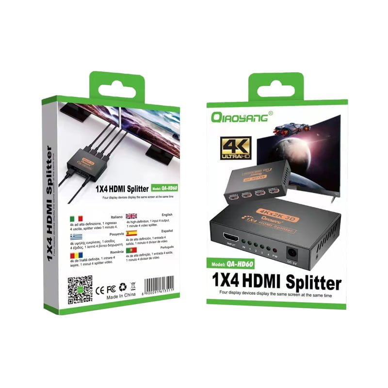 HDMI-splitter-1×4-Διαχωριστής-σήματος-από-1-είσοδο-σε-4-εξόδους-QA-HD60