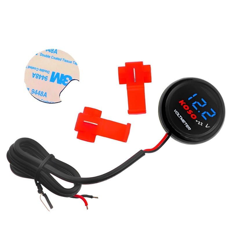 KOSO-Motorcycle-Voltage-Meter-Digital-LED-DC6-0-19-9V-Mini-Voltmeter-Gauge-For-Yamaha-XMAX-2