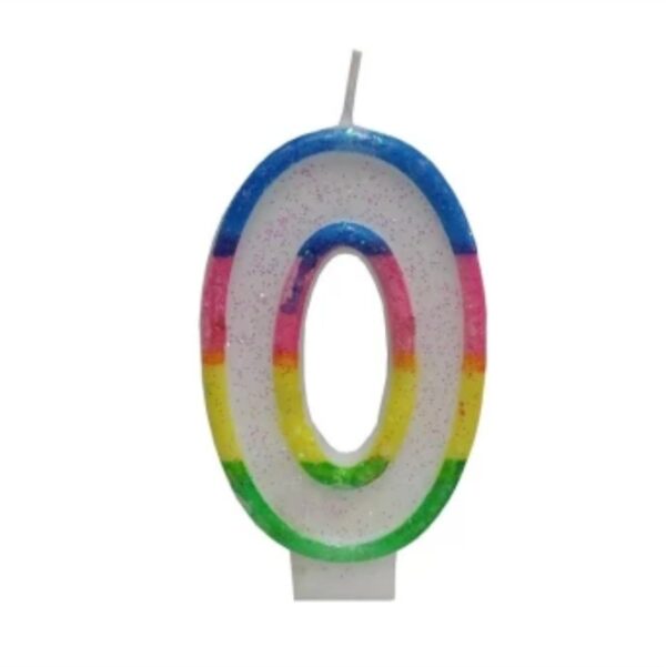 Κεράκι-Γενεθλίων-Rainbow-Birthday-Candle-Αριθμός-0