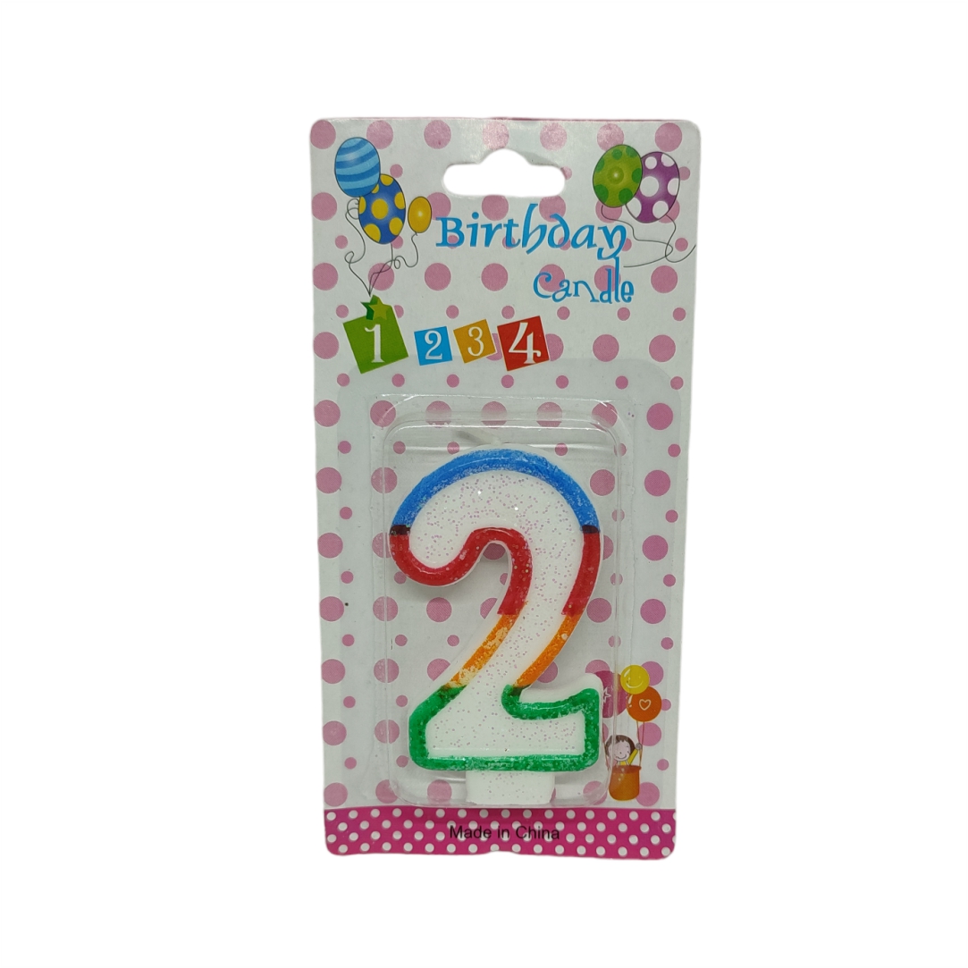 Κεράκι-Γενεθλίων-Rainbow-Birthday-Candle-Αριθμός-2-1
