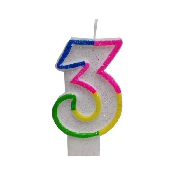Κεράκι-Γενεθλίων-Rainbow-Birthday-Candle-Αριθμός-3