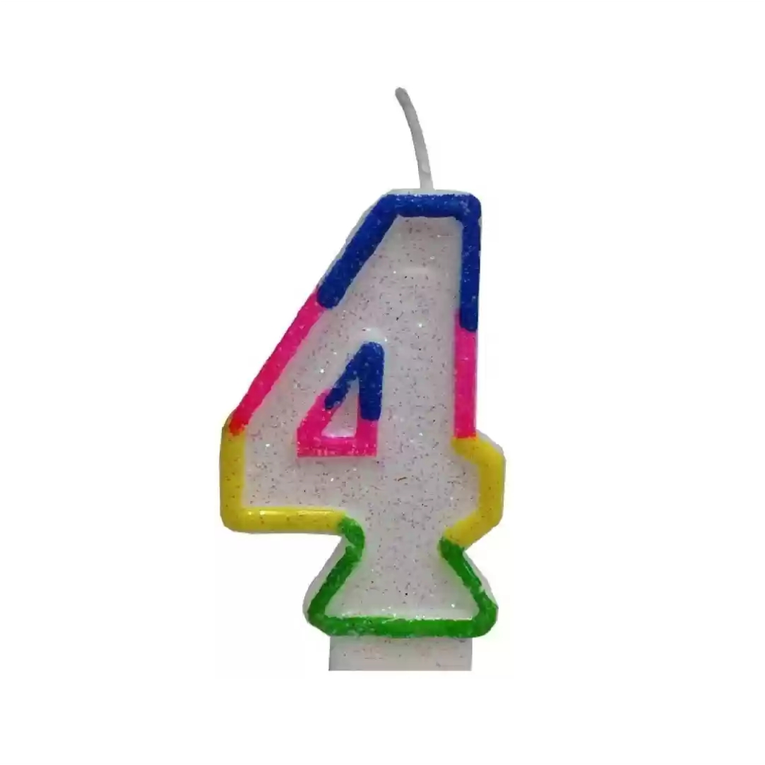 Κεράκι-Γενεθλίων-Rainbow-Birthday-Candle-Αριθμός-4