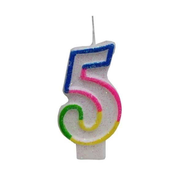 Κεράκι-Γενεθλίων-Rainbow-Birthday-Candle-Αριθμός-5