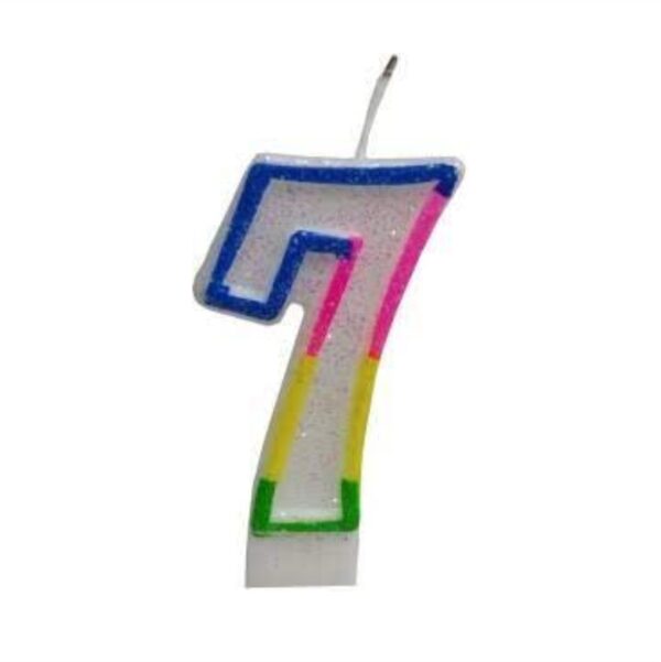 Κεράκι-Γενεθλίων-Rainbow-Birthday-Candle-Αριθμός-7