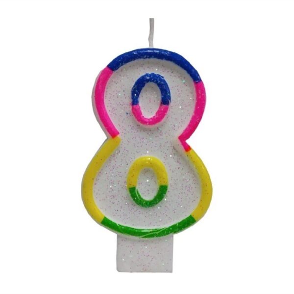 Κεράκι-Γενεθλίων-Rainbow-Birthday-Candle-Αριθμός-8
