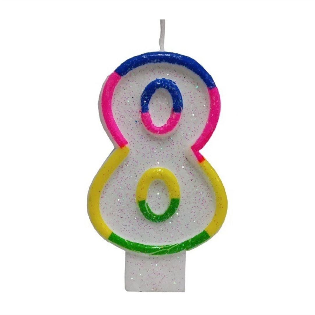 Κεράκι-Γενεθλίων-Rainbow-Birthday-Candle-Αριθμός-8