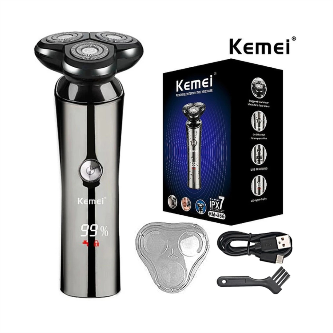 Επαναφορτιζόμενη-Ξυριστική-Μηχανή-Προσώπου-Kemei-KM-386-1