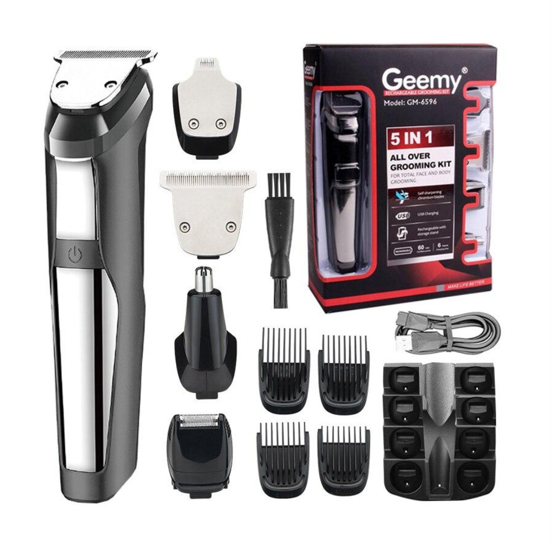 Σετ-Επαναφορτιζόμενη-Κουρευτική-Μηχανή-Geemy-GM-6596-1