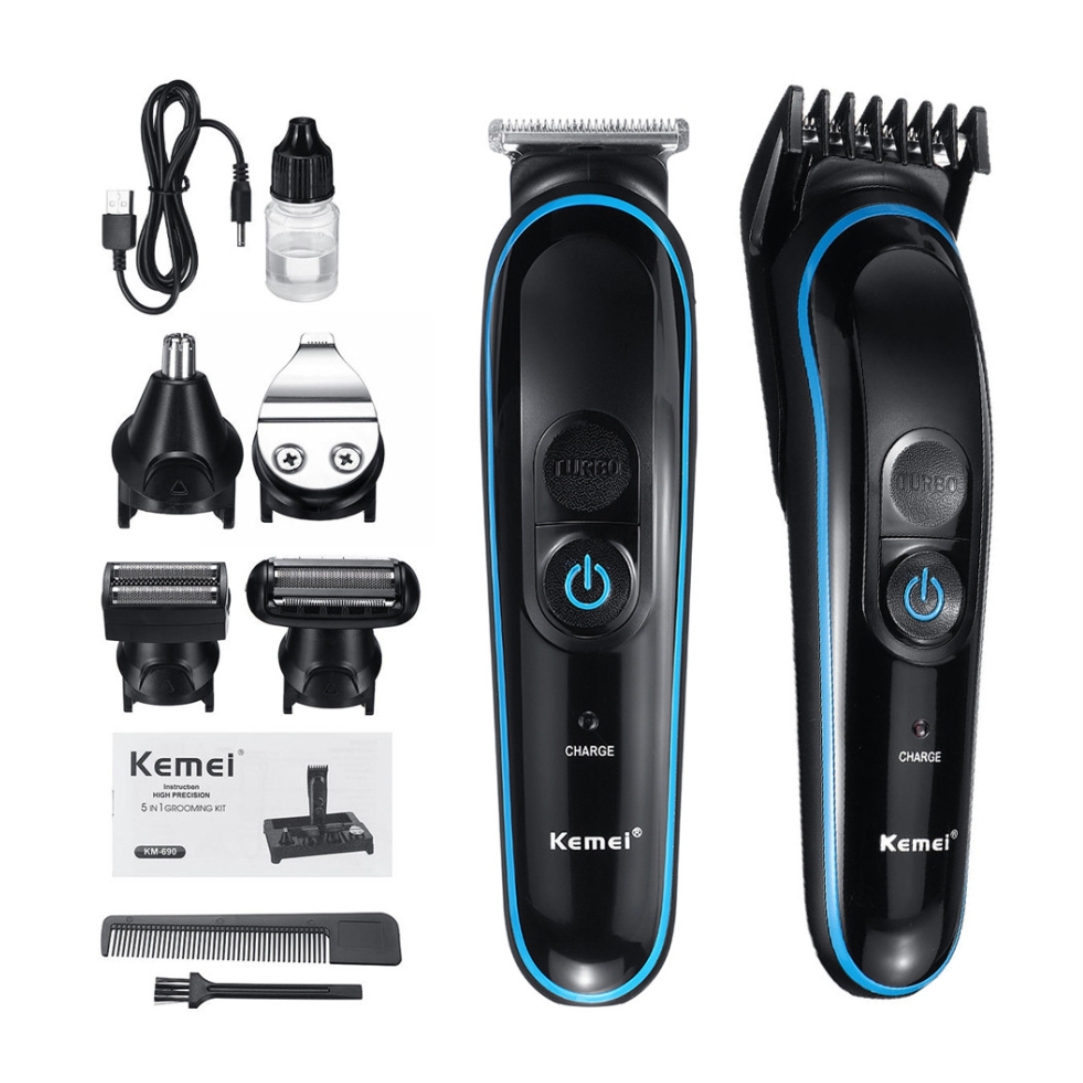 Σετ-Επαναφορτιζόμενης-Κουρευτικής-Μηχανής-Kemei-KM-690-1