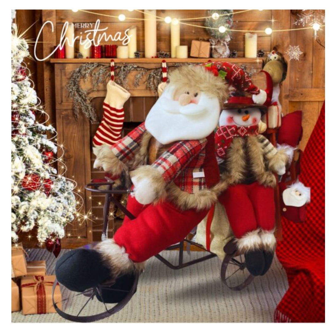 Διακοσμητικό-Ποδήλατο-Άγιος-Βασίλης-Χιονάνθρωπος-1
