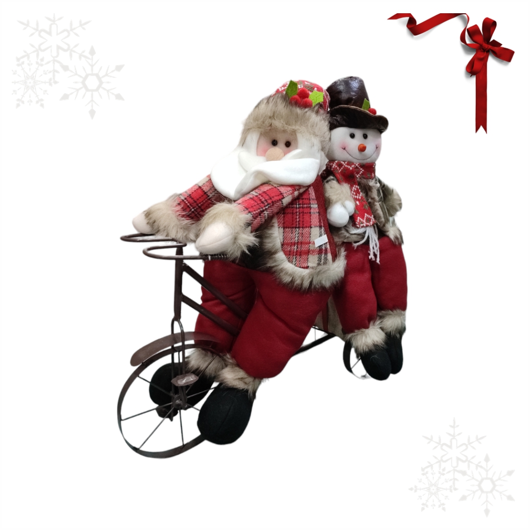 Διακοσμητικό-Ποδήλατο-Άγιος-Βασίλης-Χιονάνθρωπος