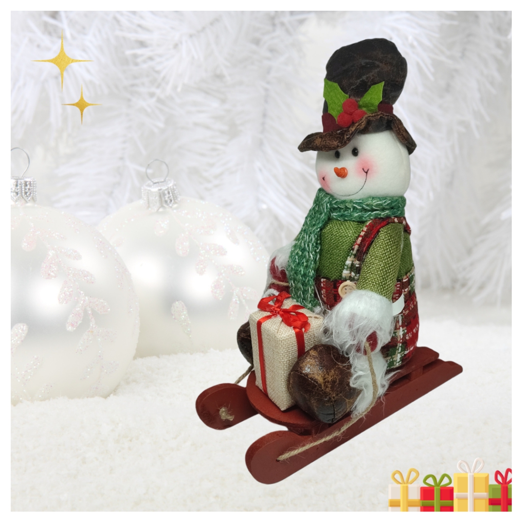 Διακοσμητικός-Χριστουγεννιάτικος-Χιονάνθρωπος-με-Έλκηθρο-1