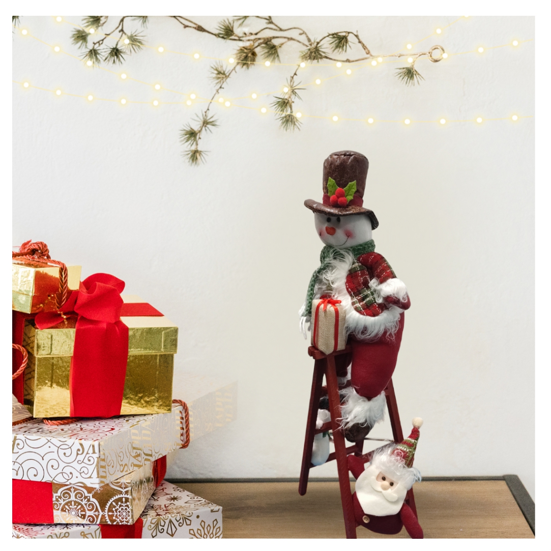 Διακοσμητικός-Χριστουγεννιάτικος-Χιονάνθρωπος-με-Σκάλα-1