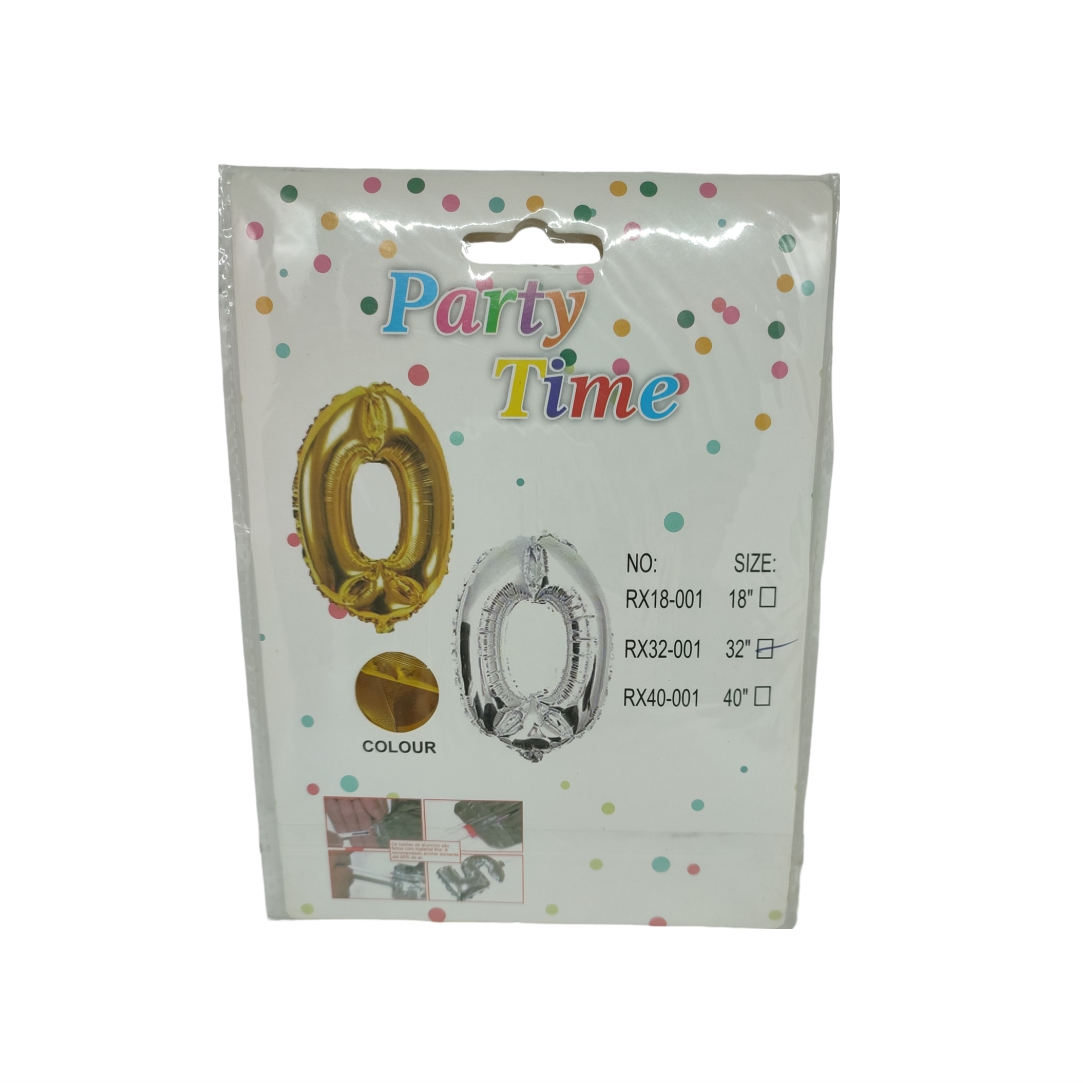 Μπαλόνι-Γενεθλίων-Party-Time-32-Αριθμός-0-RX32-001-1